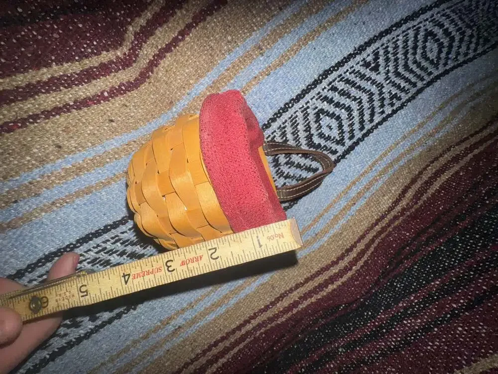 Longaberger 2002 Handwoven Basket with Red Liner signed